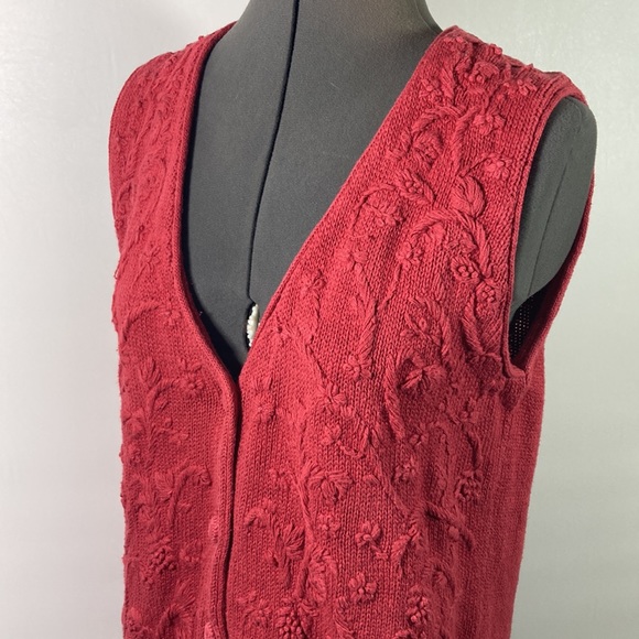 Style New York Embroid Front Solid Back Long Vest Size M - Picture 4 of 8